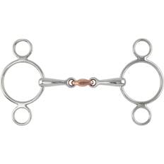 Bits on sale Shires 4.5in, Metallic Silver Copper Lozenge Horse Ring Gag Bit