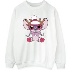 Disney Lilo & Stitch Angel Reindeer Sweatshirt White