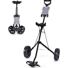 Golf Trolleys Costway Folding 2 Wheels Push Pull Golf Cart Trolley Scoreboard