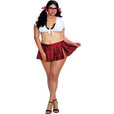 Women's Plus Homeroom Hottie Sexy Schoolgirl-Themed Bedroom Costume Set