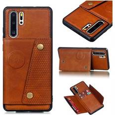 Huawei P30 Pro Covers med kortholder MTP Products Huawei P30 Pro Pung Cover Med Kortholder Brun