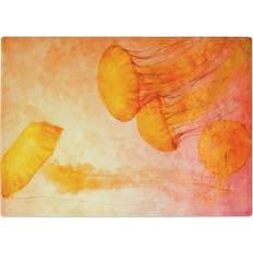 Orange Chopping Boards East Urban Home Tempered Glass the Orange Jellyfish Chopping Board