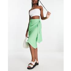 Pieces Clothing Pieces wrap midi sarong skirt in greenXXL