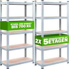 Schwarz Regalsysteme Monzana Schwerlastregal 2er-Set 170x75x30cm verzinkt Regalsystem