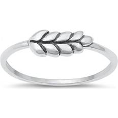 Green - Men Rings Sac Silver Cute Olive Branch Peace Ring .925 Leaf Sterling Silver Band Jewelry Female Male Unisex