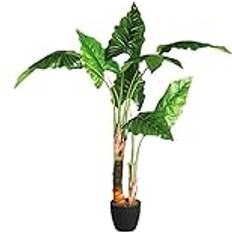 Plantes Artificielles Atmosphera Bananier Artificiel Avec Pot H 120 cm Objet De Décoration Plante Artificielle