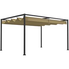 OutSunny Pergola with Retractable Roof - Khaki 3x2 m