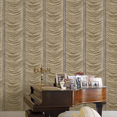 Wallpapers Ebern Designs Galerie Opulence Gold Drape Effect Embossed Wallpaper