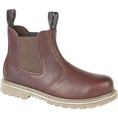 Woodland Tumbled Leather Gusset Chelsea Boots Dark Brown