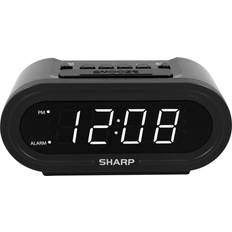 Alarm Clocks Sharp SHARP Digital Alarm with AccuSet Automatic Smart Clock, Never Needs Setting Midnight Black-White LED