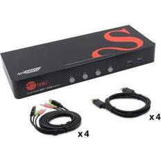KVM Switches SIIG SIIG 4-Port DisplayPort 1.4 8K MST Dual Head KVM Console Switch