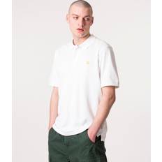 Carhartt WIP Polotrøjer Carhartt WIP Chase Pique Polo T-shirt - White/Gold