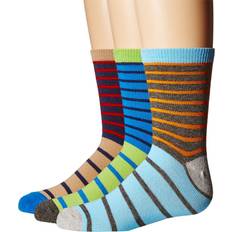 XS Socks Jefferies Socks Boy's Stripe Crew Socks 3-Pair Pack Toddler/Little Kid/Big Kid Blue/Grey/Navy 6-11 Toddler/Little Kid Shoe Size