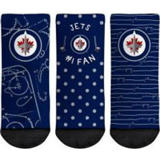 Rock Em Socks Toddler Rock Em Socks Winnipeg Jets #1 Fan 3-Pack Crew Socks Set