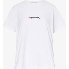 Stella McCartney Womens Pure White Logo-embroidered Cotton-jersey T-shirt