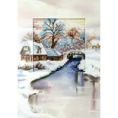 Cotton Needlework Kits Orchidea Snowy River Greeting Card Counted Cross-Stitch Kit