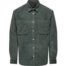 Only & Sons Ensfarvet Fløjlsskjorte