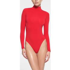 Red Bodysuits SKIMS Essential Mock Neck Long Sleeve Bodysuit Red Large/XL Essential Bodysuits