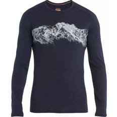 Blau Basisschicht-Oberteile Icebreaker Merino Oasis LS Crewe Remarkables Herren Dunkelblau