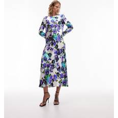 Lange kjoler - Multifargete Topshop Lea premium long sleeve maxi dress in floral print-Multi16