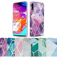 Samsung Galaxy A70 Mobile Phone Covers Cadorabo Green light green gold marble No.3 Case for Samsung Galaxy A70 A70s TPU Silicone Cover Protection