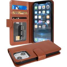 Cadorabo Brown Case for Apple iPhone 13 MINI Cover Book Wallet Protection PU Leather Flip Magnetic Etui