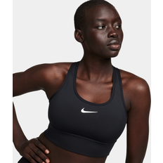 Fitness & Gym Bras Nike Women's Swoosh Support Padded Longline Sports Bra in Black, FN2728-010