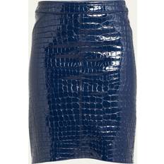 Cuir Jupes Tom Ford Croc Print Skirt Gonne Blu Woman