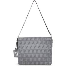 Canvas Messenger Bags Fendi Fendi Grey Zucca Coated Canvas Messenger Large