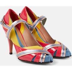 Maison Margiela Tabi embellished leather pumps multicoloured