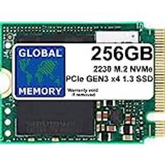 Global Memory t minne 256 GB M.2 2230 PCIe Gen3 x4 NVMe SOLID STATE DRIVE SSD FÖR MIKROSOFT YTA 3/4/Pro X, 7 8, 9/GO/STEAM DECK