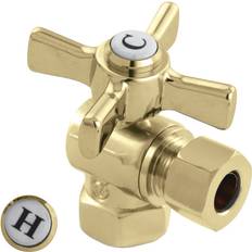 Kingston Brass CC33102ZX 3/8 FIP x 3/8 OD Comp Quarter-Turn Angle Stop Valve Polished