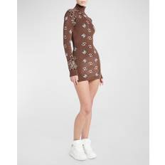 Amiri Kleider Amiri Brown Bandana Minidress Brown