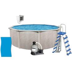 Pool ladder in ground Aquarian Phoenix 24'x52" Round Above Ground Pool w/ Pump, Ladder, Liner, Skimmer Grey