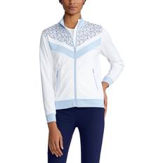 Polo Ralph Lauren Women Jackets Polo Ralph Lauren RLX Full Zip Power Stretch White Elite Blue Womens Jacket, Wht/Elite Blue