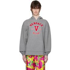 Versace Sweaters Versace Gray Embroidered Hoodie