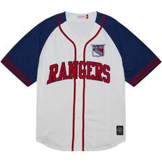 Mitchell & Ness York Rangers White Baseball Jersey, Men's