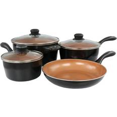 Cookware Gibson Home Armada 7-Piece Carbon Cookware Set with lid