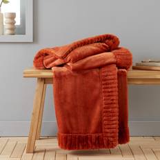 Orange Blankets Catherine Lansfield Velvet & Fur Blankets Orange (200x)