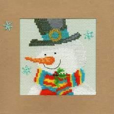 Christmas Needlework Kits Christmas Card Snowy Man XMAS17 Counted Cross Stitch Kit