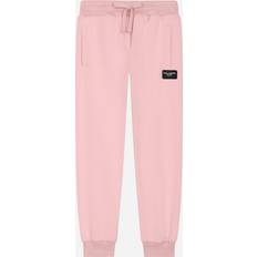 Dolce & Gabbana Jersey Jogging Pants With Logo Patch Rosa