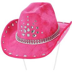 Unisex Hatte på tilbud Smiffys Cowboyhat Lyserød Med Juveler One Size