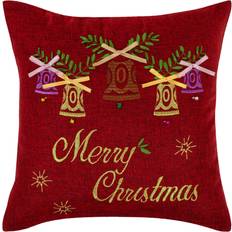 Organic Complete Decoration Pillows Violet Linen Bells Christmas Square Cover Complete Decoration Pillows Purple (45.72x45.72cm)