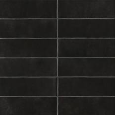 Black Tiles Bedrosians Cloe 2.5"" 8"" Ceramic Tile Ceramic 2.5 W 0.38 D in Wayfair" - Black