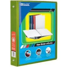 Bazic Lime Green 3-Ring View Bulk Binder with 2-Pocket Case Pack