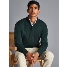 Pure Merino Zip Neck Jumper - Forest Green