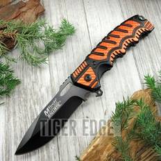 MTECH Folding Pocket Knife Black Plain Blade Utility Orange MT-A918OR