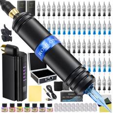 Cosmetics Romlon Wireless Tattoo Kit Complete Tattoo Pen Kit Rotary Tattoo Machine Pen Gun with Wireless Tattoo Power Supply 20Pcs Cartridge Needles Tattoo Ink Tattoo Accessories for Tattoo Beginers and Artists