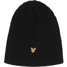 Lyle & Scott Mützen Lyle & Scott Zubehör and gestrickt gerippt beanie schwarz Schwarz Einheitsgröße