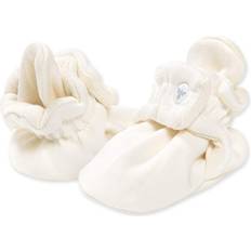 White Baby Booties Children's Shoes Burt's Bees Baby baby Booties, Organic Cotton Adjustable Infant Shoes Slipper Sock, Eggshell White, 3-6 Months